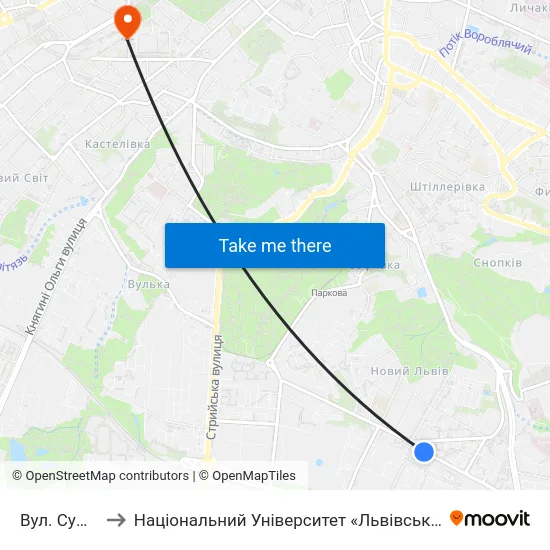 Вул. Сумська to Національний Університет «Львівська Політехніка» map