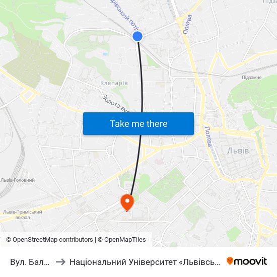 Вул. Бальзака to Національний Університет «Львівська Політехніка» map