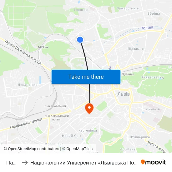 Панча to Національний Університет «Львівська Політехніка» map