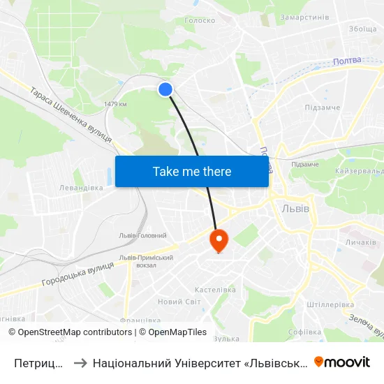 Петрицького to Національний Університет «Львівська Політехніка» map