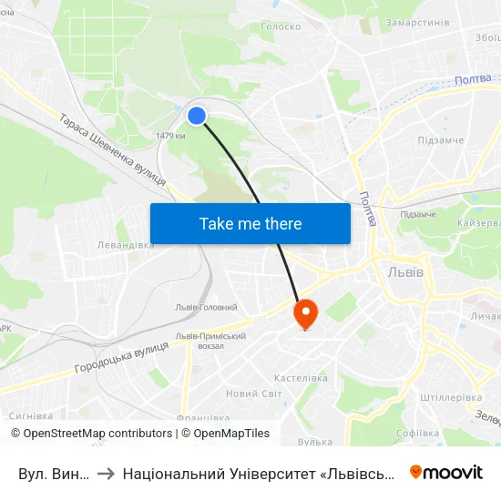 Вул. Винниця to Національний Університет «Львівська Політехніка» map