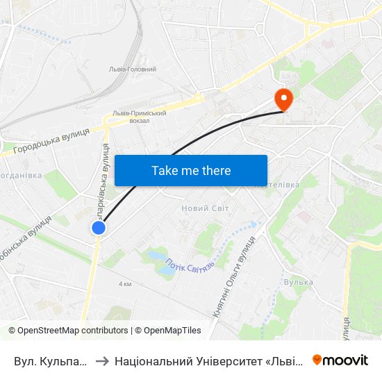 Вул. Кульпарківська to Національний Університет «Львівська Політехніка» map