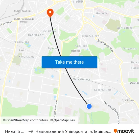 Нижній Шувар to Національний Університет «Львівська Політехніка» map