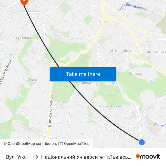 Вул. Угорська to Національний Університет «Львівська Політехніка» map