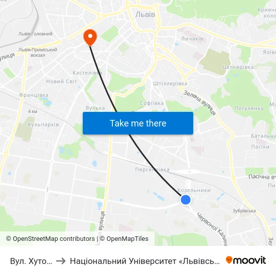 Вул. Хуторівка to Національний Університет «Львівська Політехніка» map