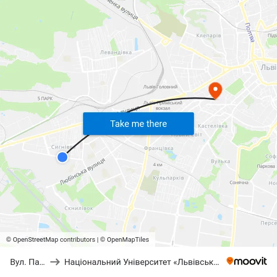 Вул. Патона to Національний Університет «Львівська Політехніка» map