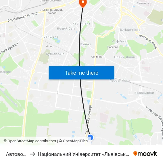 Автовокзал to Національний Університет «Львівська Політехніка» map