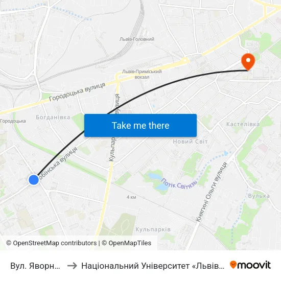 Вул. Яворницького to Національний Університет «Львівська Політехніка» map