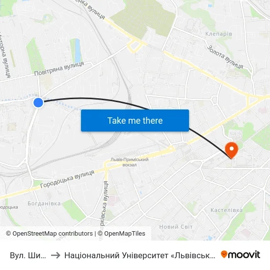 Вул. Широка to Національний Університет «Львівська Політехніка» map