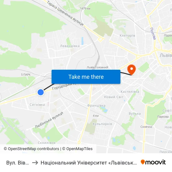 Вул. Вівсяна to Національний Університет «Львівська Політехніка» map