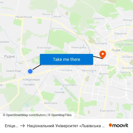 Епіцентр to Національний Університет «Львівська Політехніка» map