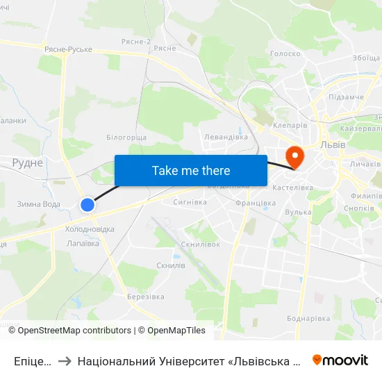 Епіцентр to Національний Університет «Львівська Політехніка» map