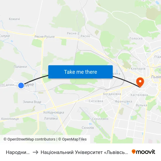 Народний Дім to Національний Університет «Львівська Політехніка» map