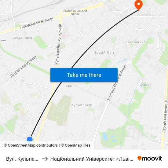 Вул. Кульпарківська to Національний Університет «Львівська Політехніка» map