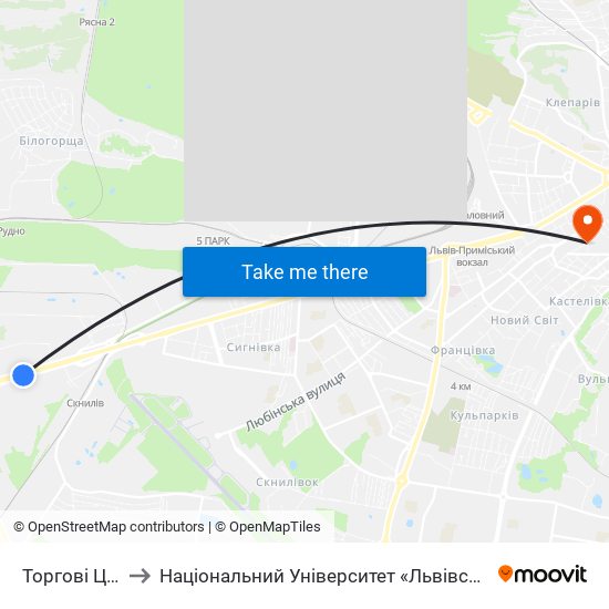 Торгові Центри to Національний Університет «Львівська Політехніка» map