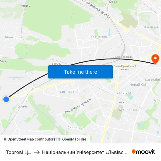 Торгові Центри to Національний Університет «Львівська Політехніка» map