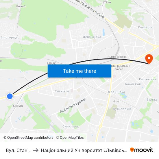 Вул. Станційна to Національний Університет «Львівська Політехніка» map