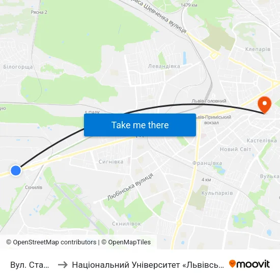 Вул. Станційна to Національний Університет «Львівська Політехніка» map