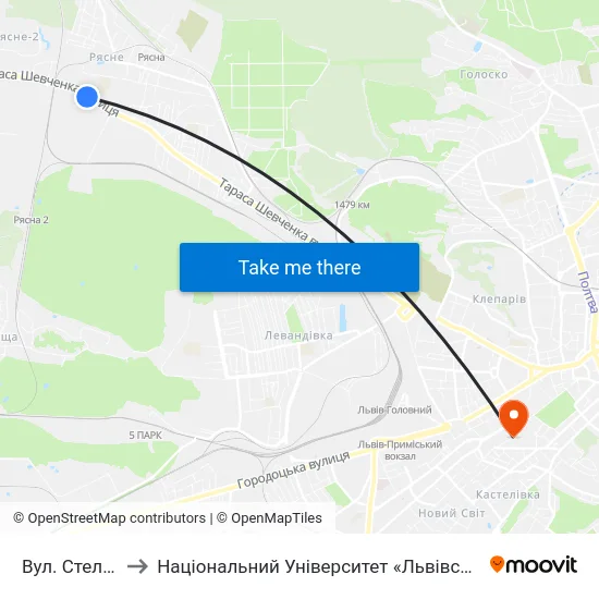 Вул. Стельмаха to Національний Університет «Львівська Політехніка» map