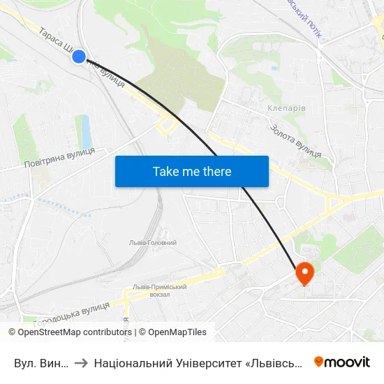 Вул. Винниця to Національний Університет «Львівська Політехніка» map