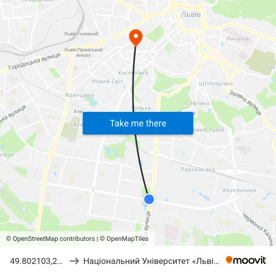 49.802103,24.017357 to Національний Університет «Львівська Політехніка» map