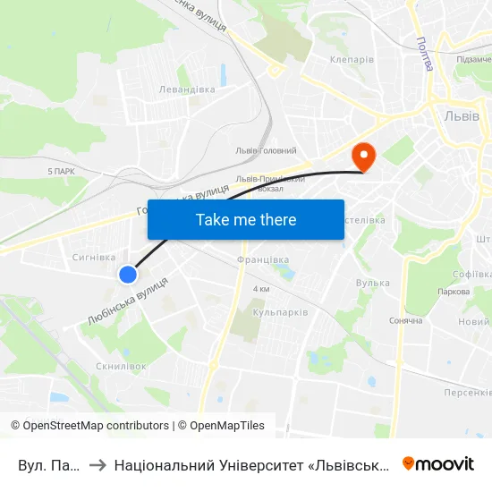 Вул. Патона to Національний Університет «Львівська Політехніка» map