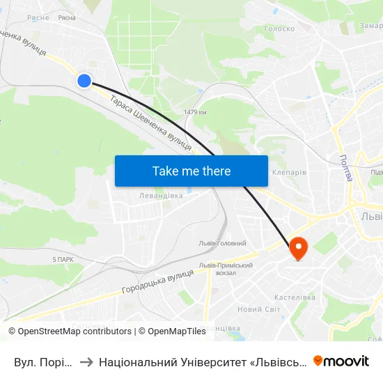 Вул. Порічкова to Національний Університет «Львівська Політехніка» map