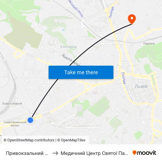 Привокзальний Ринок to Медичний Центр Святої Параскеви map