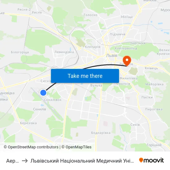 Аеропорт to Львівський Національний Медичний Університет Імені Данила Галицького map