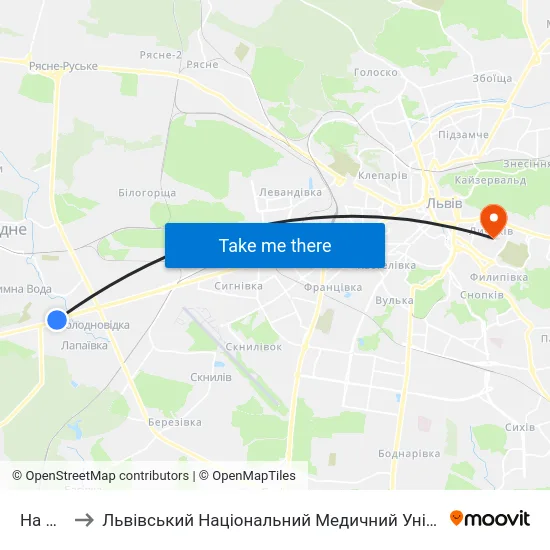 На Вимогу to Львівський Національний Медичний Університет Імені Данила Галицького map