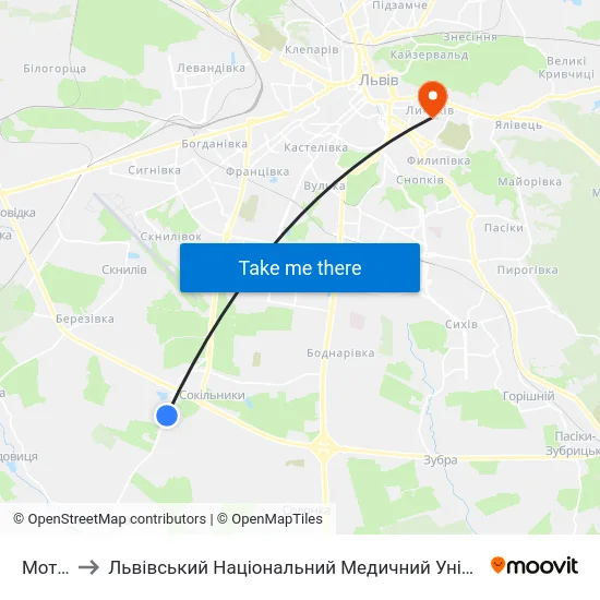 Мототрек to Львівський Національний Медичний Університет Імені Данила Галицького map