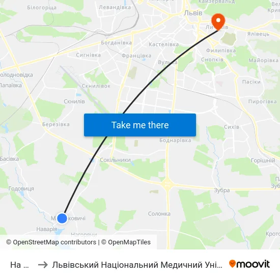 На Вимогу to Львівський Національний Медичний Університет Імені Данила Галицького map