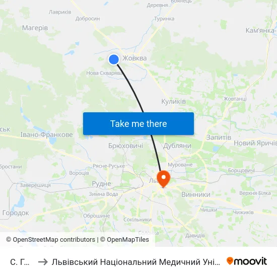 С. Глинськ to Львівський Національний Медичний Університет Імені Данила Галицького map