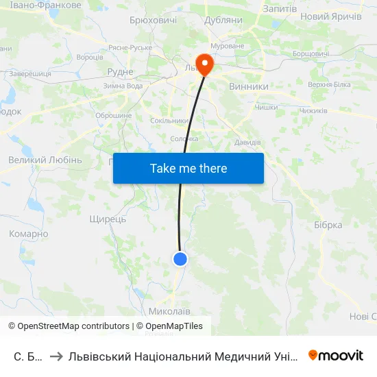 С. Бродки to Львівський Національний Медичний Університет Імені Данила Галицького map