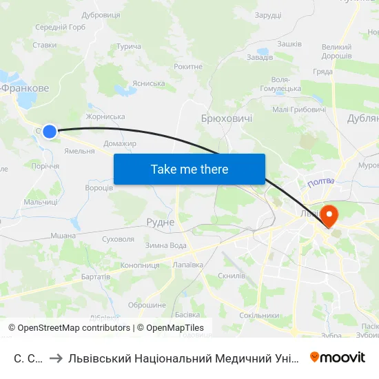 С. Страдч to Львівський Національний Медичний Університет Імені Данила Галицького map