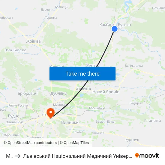 Міст to Львівський Національний Медичний Університет Імені Данила Галицького map