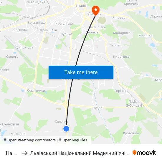 На Вимогу to Львівський Національний Медичний Університет Імені Данила Галицького map