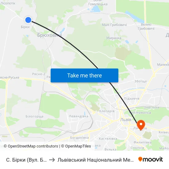 С. Бірки (Вул. Богдана Хмельницького) to Львівський Національний Медичний Університет Імені Данила Галицького map