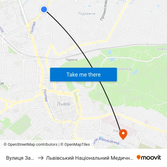 Вулиця Замарстинівська to Львівський Національний Медичний Університет Імені Данила Галицького map
