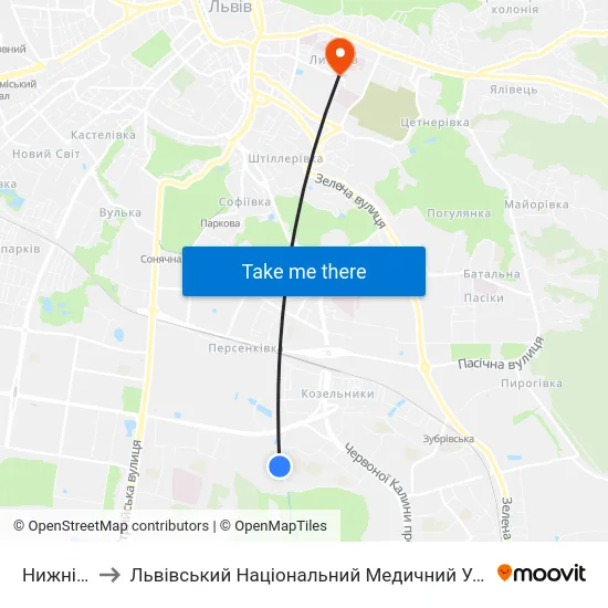 Нижній Шувар to Львівський Національний Медичний Університет Імені Данила Галицького map