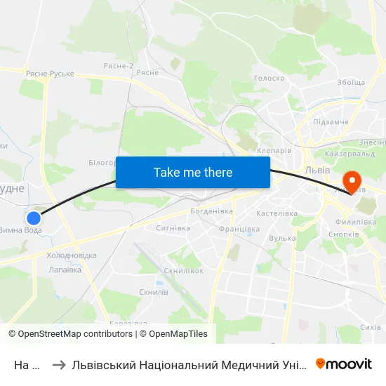 На Вимогу to Львівський Національний Медичний Університет Імені Данила Галицького map