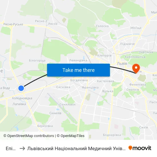 Епіцентр to Львівський Національний Медичний Університет Імені Данила Галицького map