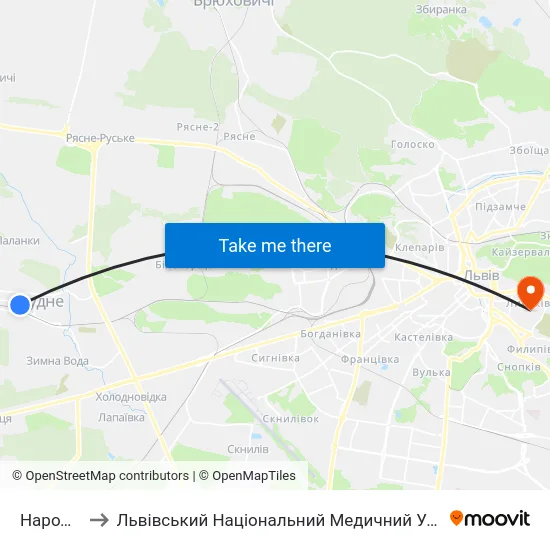Народний Дім to Львівський Національний Медичний Університет Імені Данила Галицького map