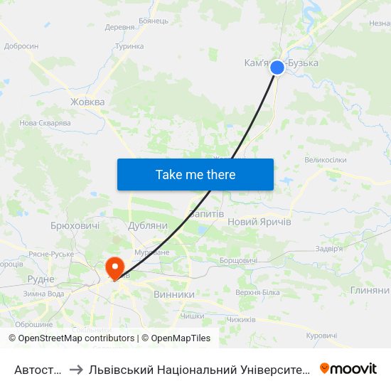 Автостанція to Львівський Національний Університет Ім. Івана Франка map