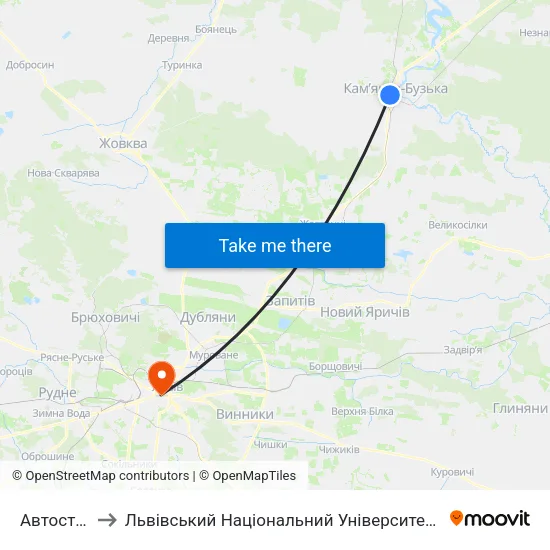 Автостанція to Львівський Національний Університет Ім. Івана Франка map