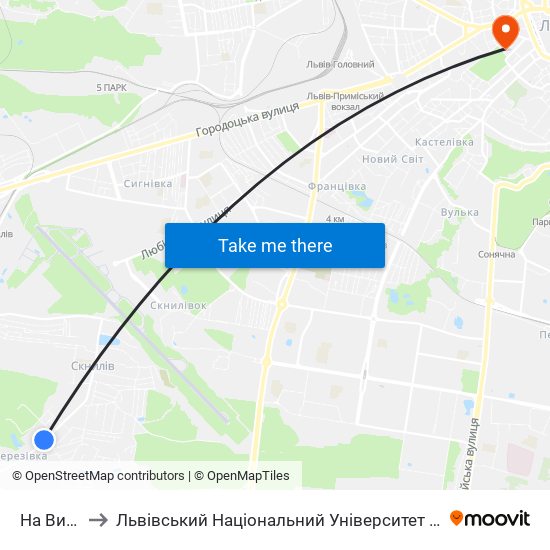 На Вимогу to Львівський Національний Університет Ім. Івана Франка map