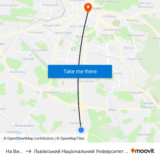 На Вимогу to Львівський Національний Університет Ім. Івана Франка map