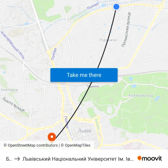 Бті to Львівський Національний Університет Ім. Івана Франка map