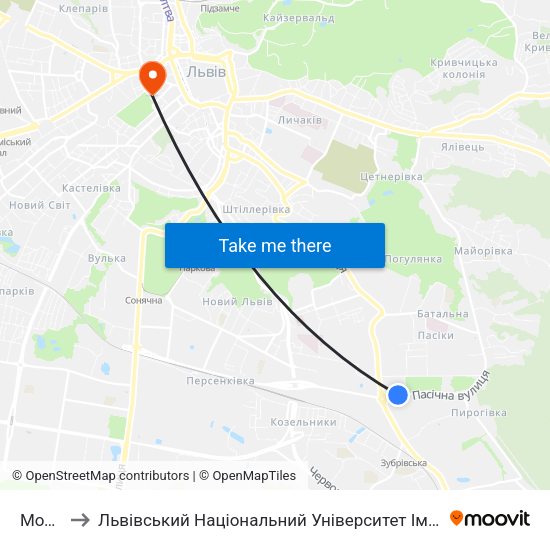 Модем to Львівський Національний Університет Ім. Івана Франка map