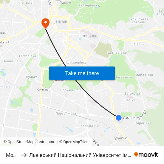 Модем to Львівський Національний Університет Ім. Івана Франка map